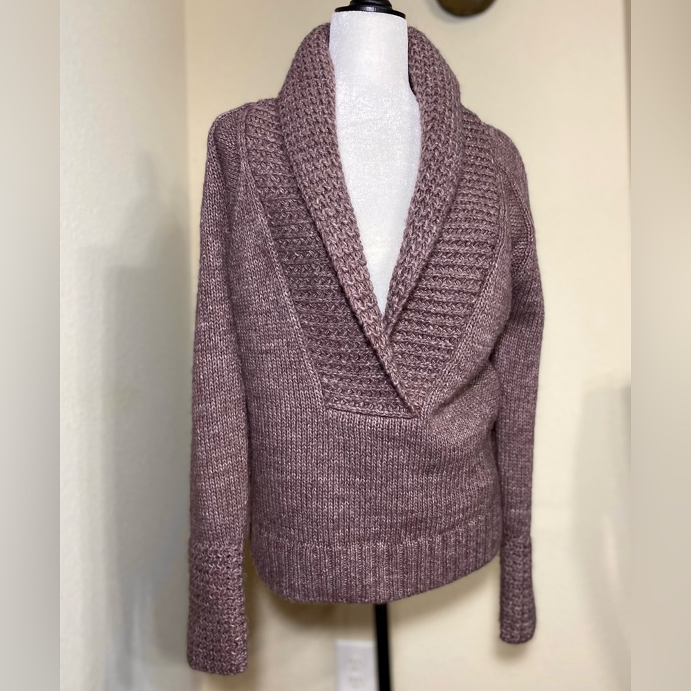 Loft faux wrap sweater in dusty purple lilac